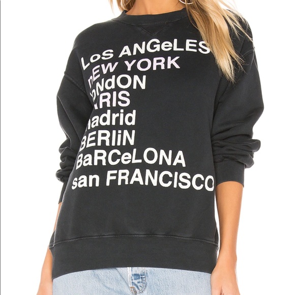 annie bing Tops - Annie Bing City Love sweatshirt in charcoal